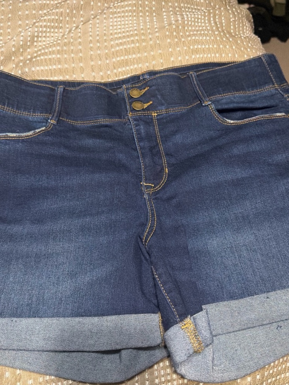 Apt. 9 Dark Blue Rolled-Hem Denim Shorts